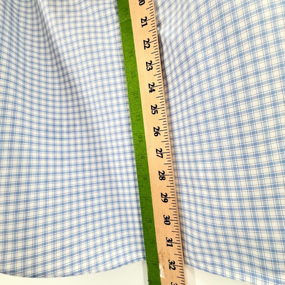 Brooks Brothers Button Down Mens 16 4/5 Blue Regent Non-Iron Check Lightweight - Picture 6 of 7